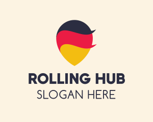 German Flag Location Pin logo design