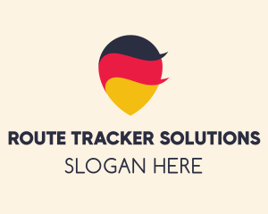 German Flag Location Pin logo design