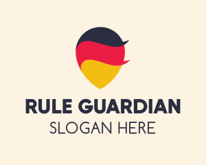 German Flag Location Pin logo design