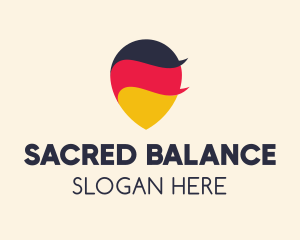 German Flag Location Pin logo design