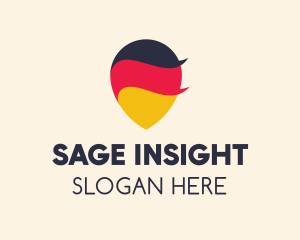 German Flag Location Pin logo design