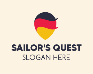 German Flag Location Pin logo design