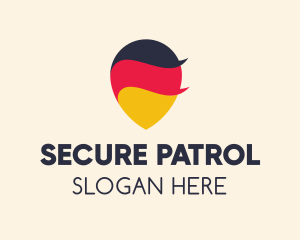 German Flag Location Pin logo design