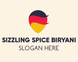 German Flag Location Pin logo design