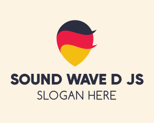 German Flag Location Pin logo design