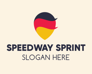 German Flag Location Pin logo design