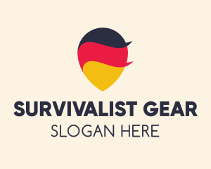 German Flag Location Pin logo design