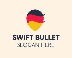 German Flag Location Pin logo design