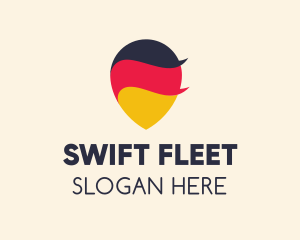 German Flag Location Pin logo design