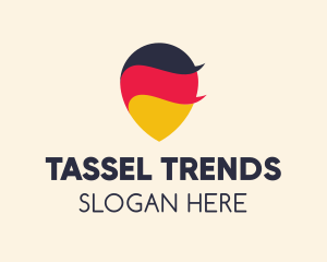 German Flag Location Pin logo design