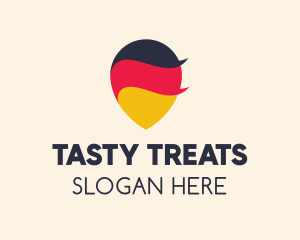 German Flag Location Pin logo design