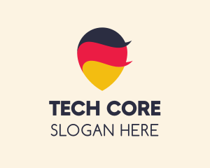 German Flag Location Pin logo design