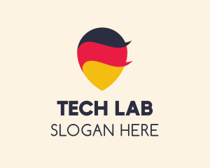 German Flag Location Pin logo design