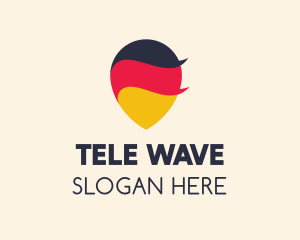 German Flag Location Pin logo design