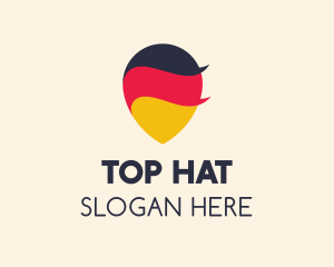 German Flag Location Pin logo design