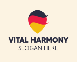 German Flag Location Pin logo design