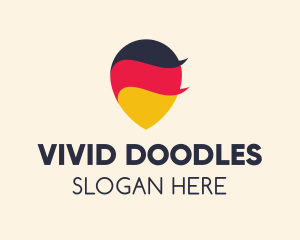 German Flag Location Pin logo design