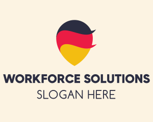 German Flag Location Pin logo design