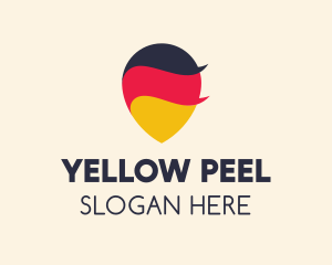 German Flag Location Pin logo design