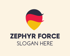 German Flag Location Pin logo design