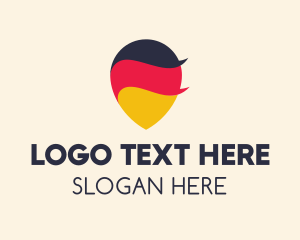National - German Flag Location Pin logo design