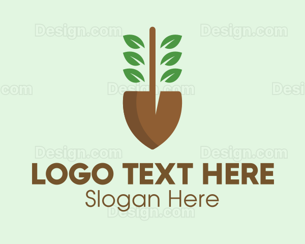 Shovel Garden Plant Farm Logo