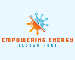 Snowflake Sun Energy logo design