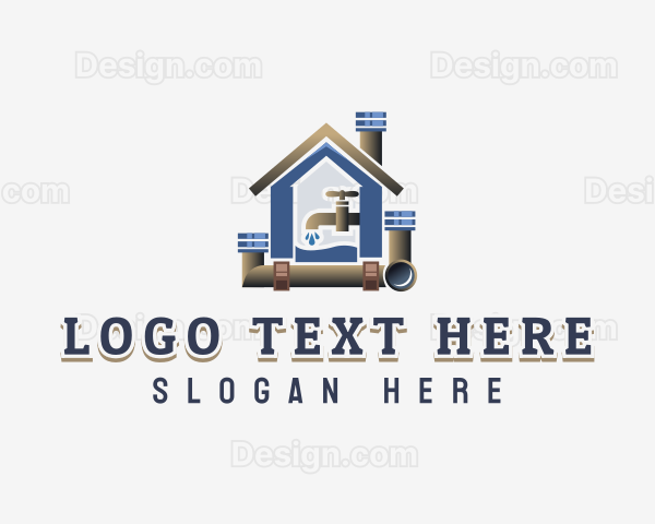 House Plumbing Faucet Logo