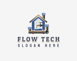 House Plumbing Faucet logo design