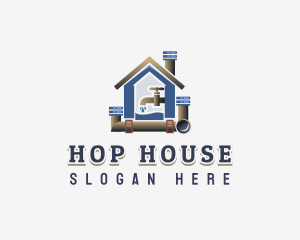 House Plumbing Faucet logo design