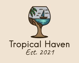 Tropical Boat Glass logo design