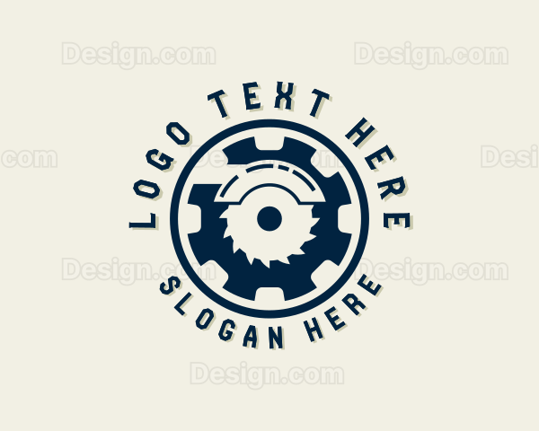 Carpentry Circular Saw Tool Logo