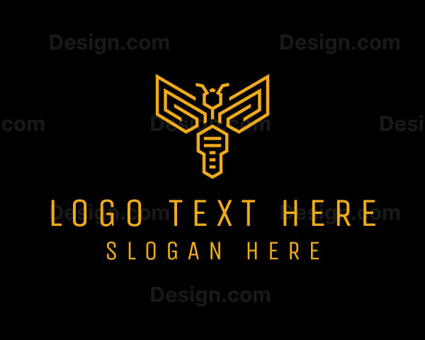 Yellow Key Wasp Outline Logo