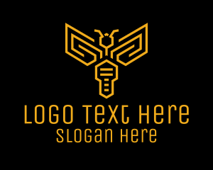 Yellow Key Wasp Outline logo