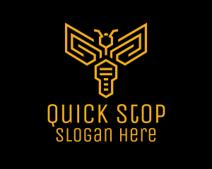 Yellow Key Wasp Outline Logo