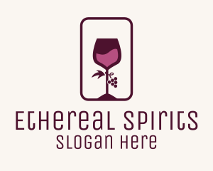 Wine Glass Grape Vineyard logo