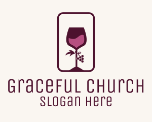 Wine Glass Grape Vineyard logo