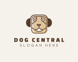 Headphones Dog Pet logo design