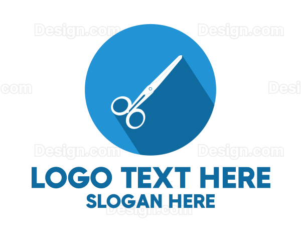 Simple Blue Scissors Logo