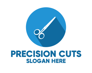 Simple Blue Scissors logo