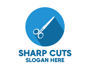 Simple Blue Scissors logo