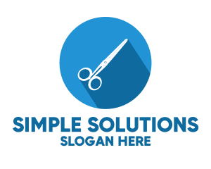 Simple Blue Scissors logo design
