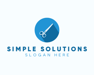 Simple Blue Scissors logo design