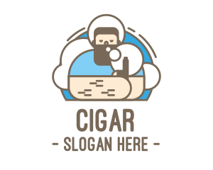 Hipster Vape Man logo design