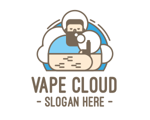 Hipster Vape Man logo design