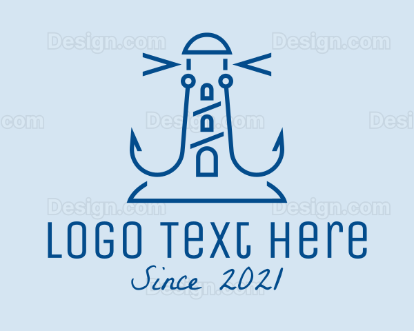 Minimalist Anchor Lighthouse Logo