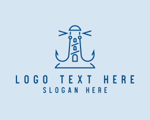 Minimalist Anchor Lighthouse logo