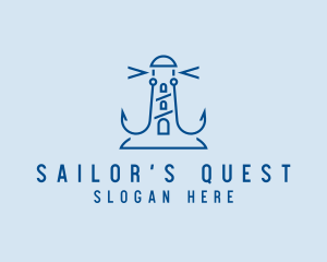 Minimalist Anchor Lighthouse logo design