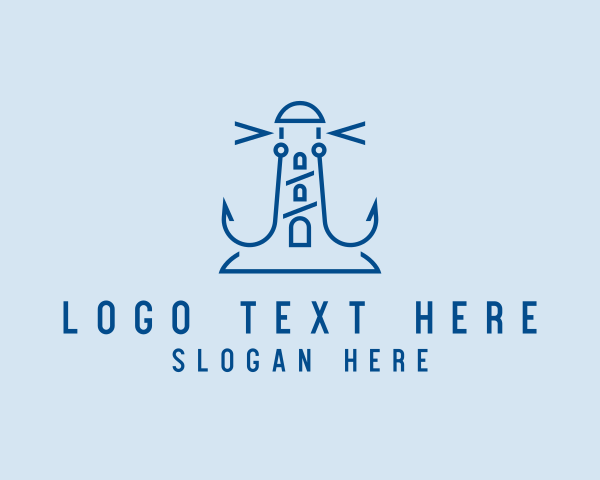 Minimalist Anchor Lighthouse logo