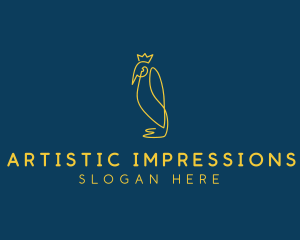 Crown Emperor Penguin  logo design